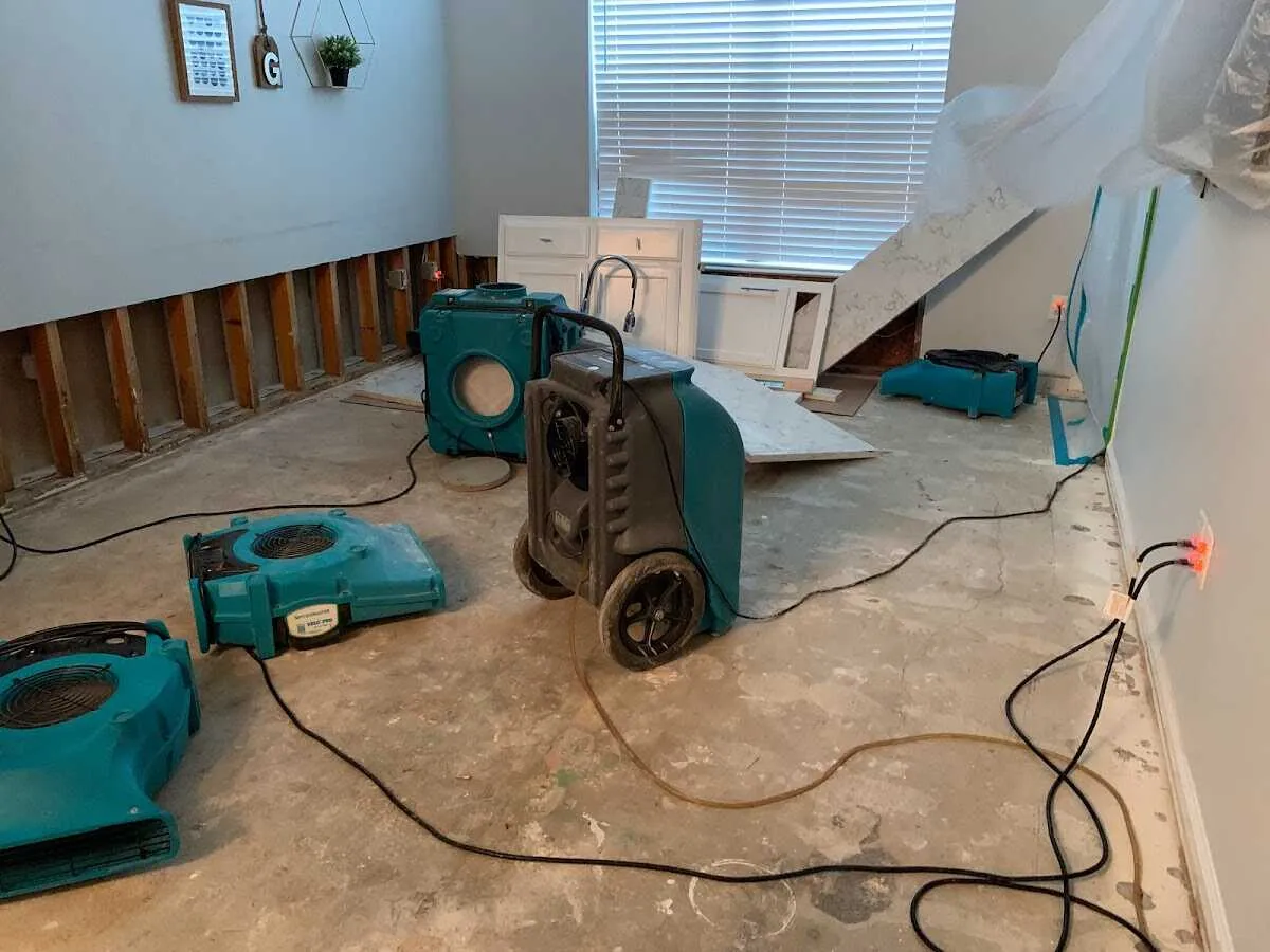 Dehumidifier in flood-cut room for Water Extraction & Removal in Merrimac